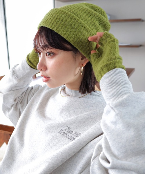 andme（アンドミー） ニット帽 ニットキャップ リブ編みニット帽