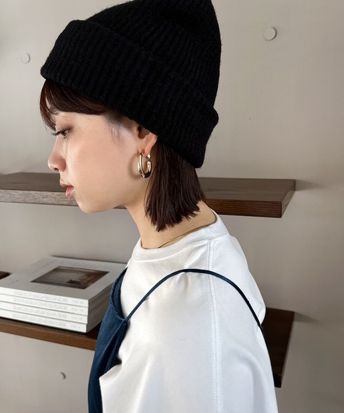 andme（アンドミー） ニット帽 ニットキャップ リブ編みニット帽