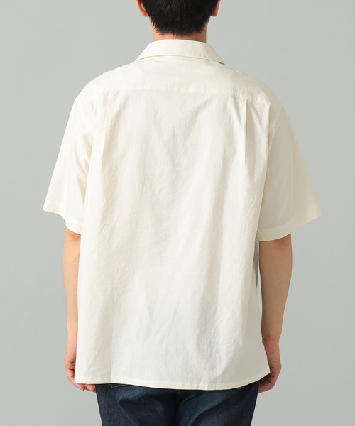 ホワイト ショートスリーブ シャツ A VONTADE シャツ *A / コットンリネン オープンカラー ショート