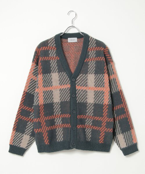 古着　ウルグアイニット　総柄ニット　ウールニット　えんじ　Vネック　ラグランL. 古着 ウルグアイニット 総柄ニット ウールニット えんじ Vネック