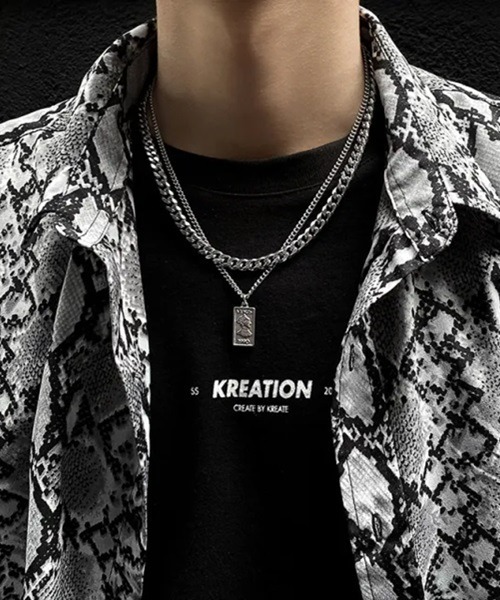 【PIECEMAKER】 2連 チェーン ネックレス / unisex チョーカー 2連チェーンネックレス[品番：II000009282