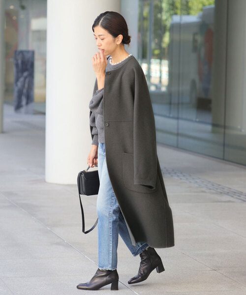 IENA（イエナ） ノーカラーコート 36 ブラウン レディース : ZOZOTOWN