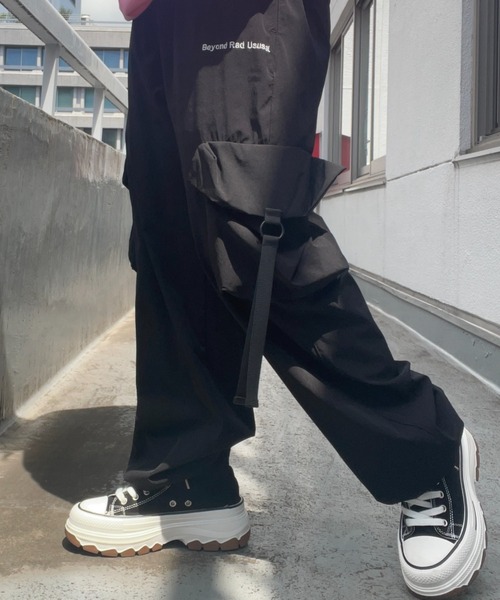 hype Kyoto カーゴパンツ セール】カラーリングタックワイドカーゴパラシュートパンツ