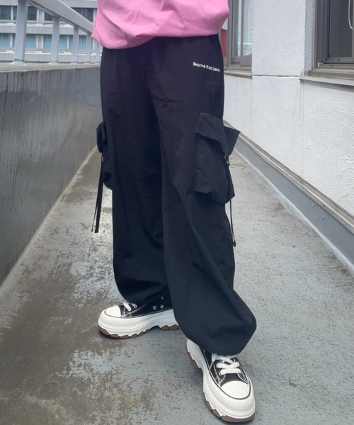 hype Kyoto カーゴパンツ セール】カラーリングタックワイドカーゴパラシュートパンツ