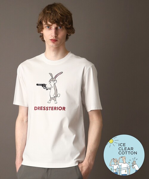【接触冷感抗菌防臭消臭】ICE CLEAR COTTON ロゴT DRESSTERIOR｜【接触冷感/抗菌防臭/消臭】ICE CLEAR COTTON ロゴ