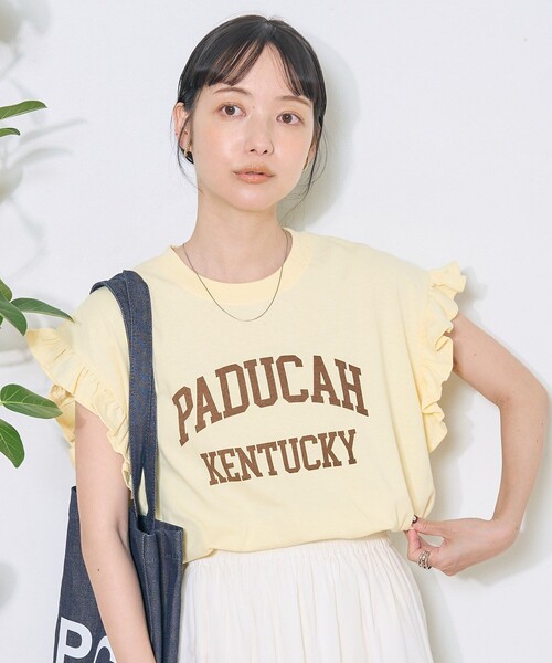 【新品・未使用】イチパーセント　ロゴフリルTシャツ ドライタッチコットンロゴプリントTシャツ(980-29109)(980-29110