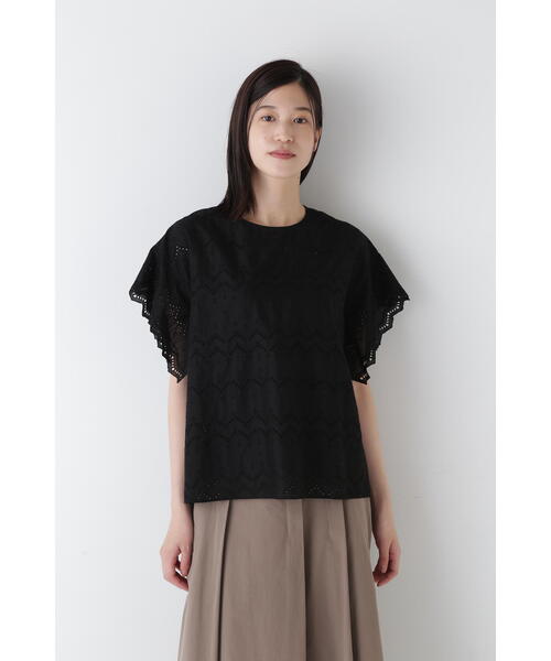HUMAN WOMAN - 185 ヒューマンウーマン 刺繍 エンブロイダリー ブラウス シャツ トップス human woman ブラウス シャツ エンブロイダリーブラウス