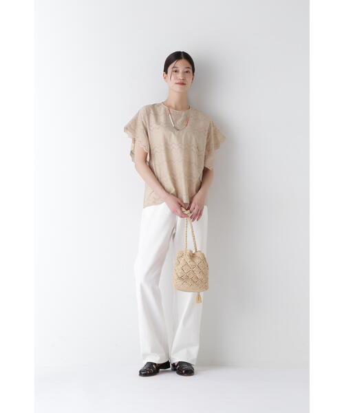 HUMAN WOMAN - 185 ヒューマンウーマン 刺繍 エンブロイダリー ブラウス シャツ トップス human woman ブラウス シャツ エンブロイダリーブラウス