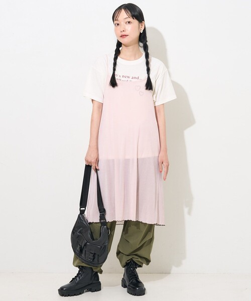 【超お買い得！】 FREAK'S STORE キャミ バックリボン ベロア風 シアー ワンピース トップス