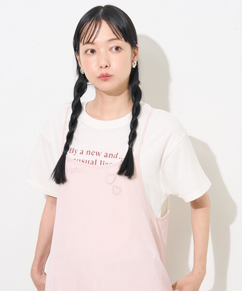 FREAK'S STORE ワンピース シアー ベロア風 バックリボン キャミ