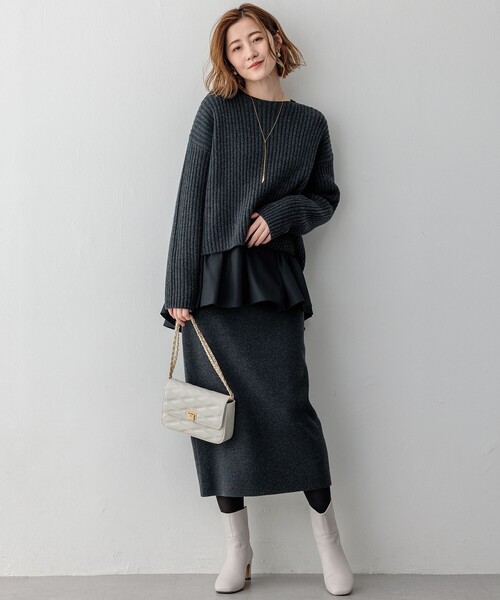 【Oggi2月号掲載/洗える】カシミヤブレンド クロップド ニット 23区 ニット セーター 「Oggi2月号掲載/洗える」カシミヤ
