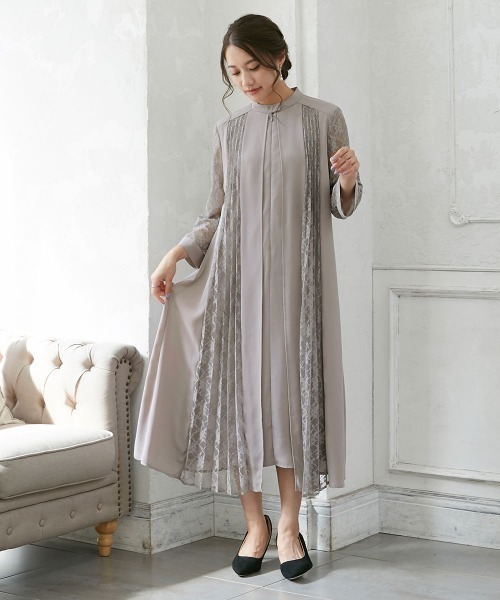 Jolie et ドレス 前開きフロントレースデザインワンピースドレス