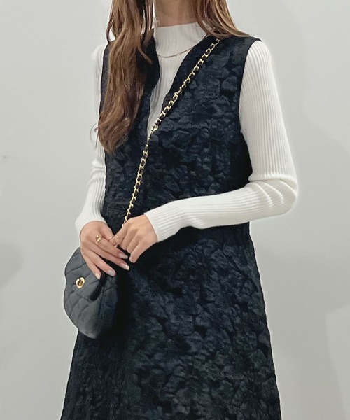 トゥモローランドコレクション フラワージャガード ワンピース 36 ✨お値引き中✨トゥモローランドコレクション フラワー