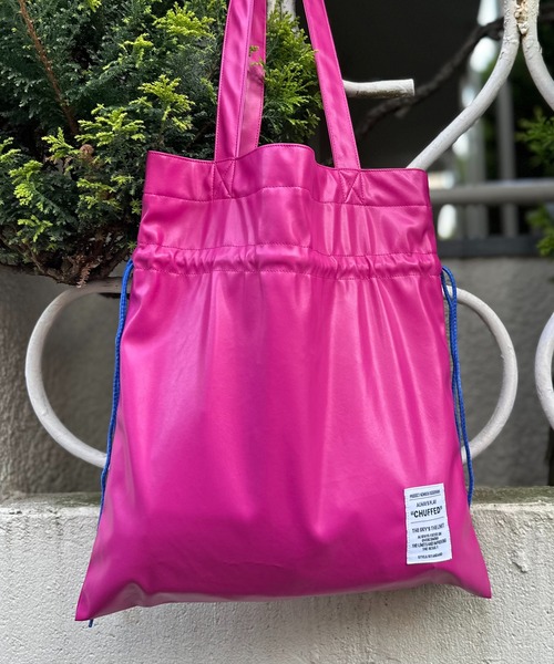 コヤンイサムチョン　フェイクレザーピンクのトートバッグ バイカラーフェイクレザートートBAG｜スリーフォータイム｜ショップ
