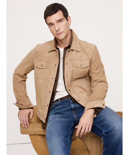 コート ジャケット スエードレザー トラッカージャケット メンズ