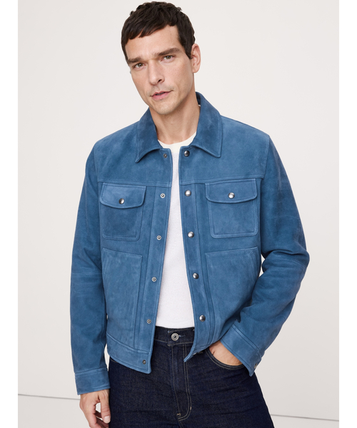 コート ジャケット スエードレザー トラッカージャケット メンズ