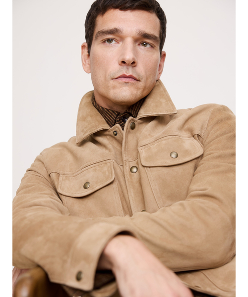 コート ジャケット スエードレザー トラッカージャケット メンズ