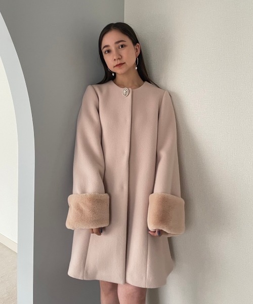 SNIDEL（スナイデル） ノーカラーコート 0 ピンク レディース