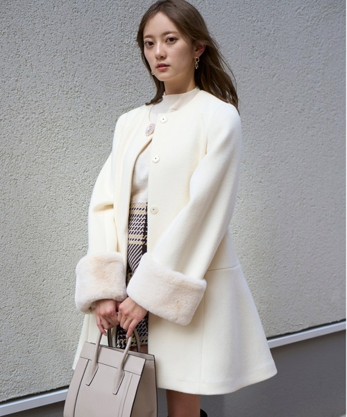 SNIDEL（スナイデル） ノーカラーコート 0 ピンク レディース