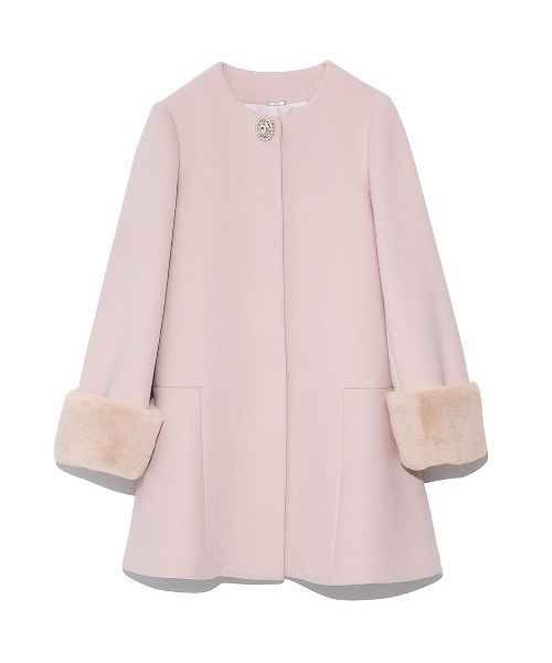 SNIDEL（スナイデル） ノーカラーコート 0 ピンク レディース