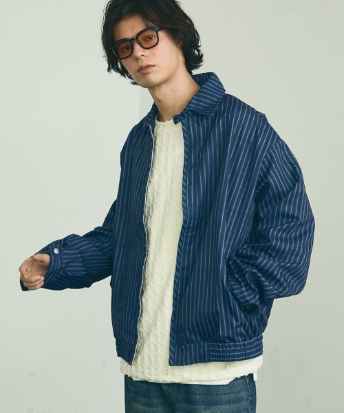 Shoowtime（ショウタイム） ブルゾン アウター Oversized striped zip
