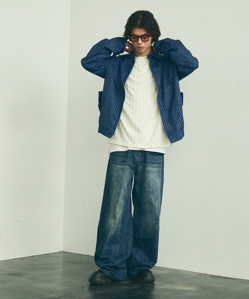 Shoowtime（ショウタイム） ブルゾン アウター Oversized striped zip