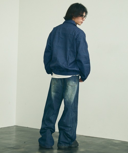 Shoowtime（ショウタイム） ブルゾン アウター Oversized striped zip