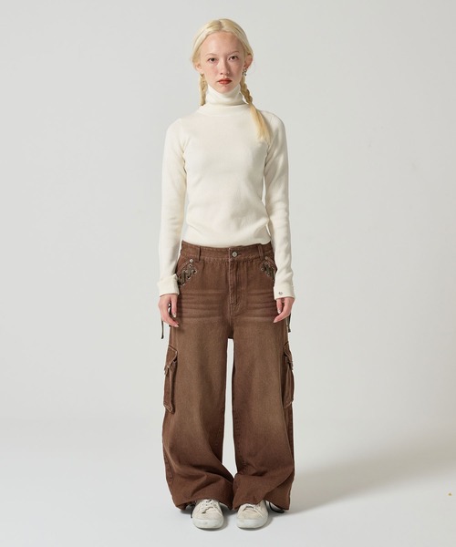 「TINA：JOJUN」 タートルネックニット M ブラック レディース_画像3