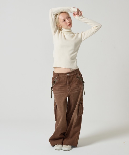 「TINA：JOJUN」 タートルネックニット M ブラック レディース_画像7