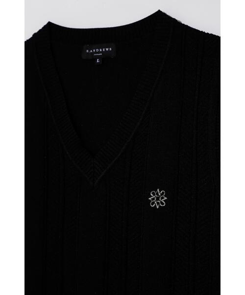 St ANDREWS セーター ニット 「St ANDREWS」12G V地柄 Vネックニット