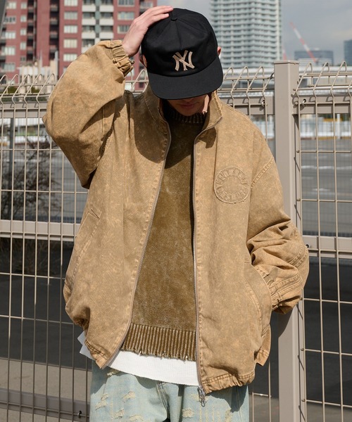 Perushu ブルゾン アウター vintage like stand collar track blouson