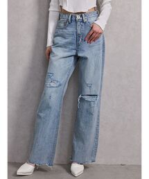 ジーンズ デニム デニムパンツ superハイウエストDAMAGEストレートデニムパンツ レディース｜ZOZOTOWN Yahoo!店