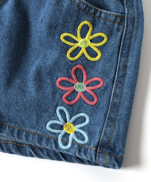 BREEZE パンツ 「ジュニア対応」刺繍デニムショートパンツ
