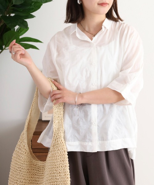 ブラウス シャツ BARNDOOR 塩縮ブラウス レディース