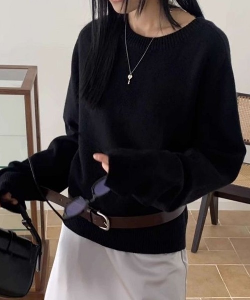 「GEMEDA」 長袖ニット M ブラック レディース_画像4