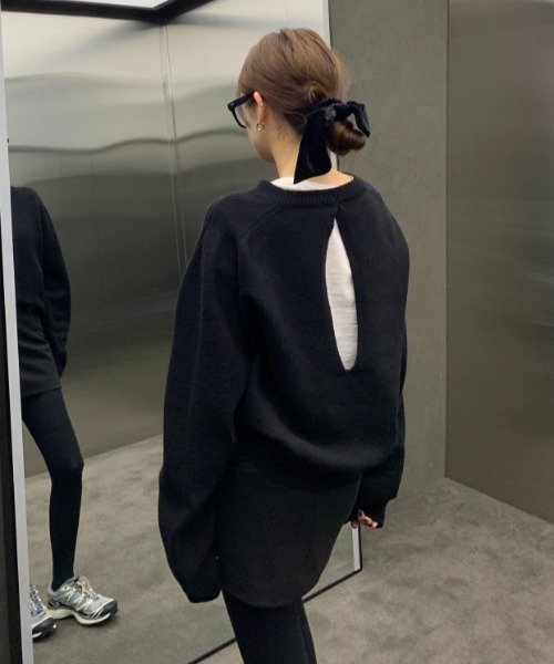 「GEMEDA」 長袖ニット M ブラック レディース_画像7