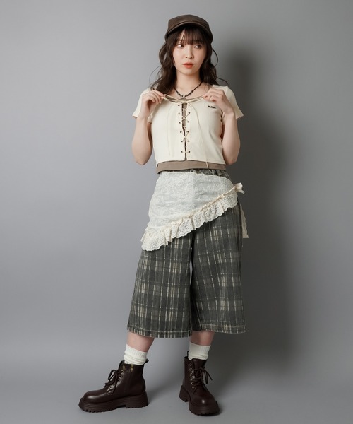 SPINNS スカート ボトムにレイヤードして一気に今っぽ！レース