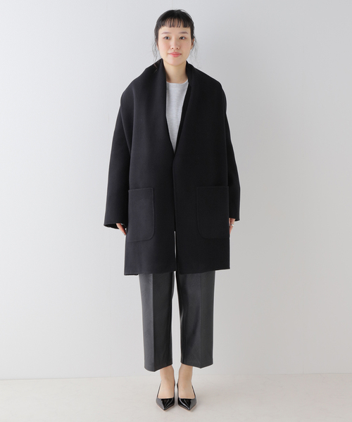 Plage プラージュ コート 38 ブラック レディース plage（プラージュ） ノーカラーコート 38 ブラック レディース