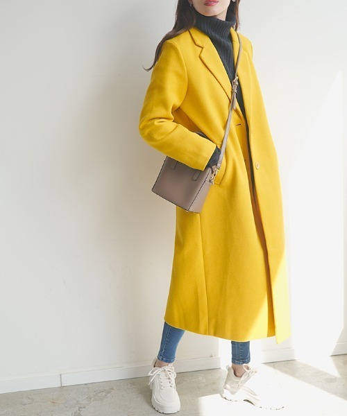 「Futier land」 チェスターコート MEDIUM イエロー レディース_画像4