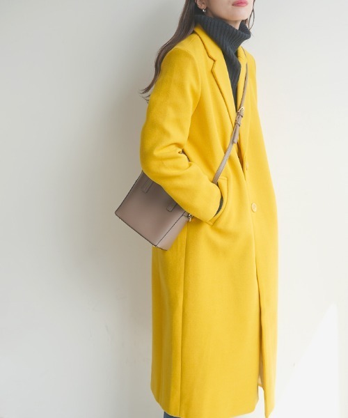 「Futier land」 チェスターコート MEDIUM イエロー レディース_画像6