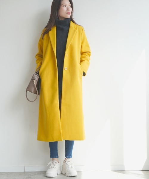 「Futier land」 チェスターコート MEDIUM イエロー レディース_画像7