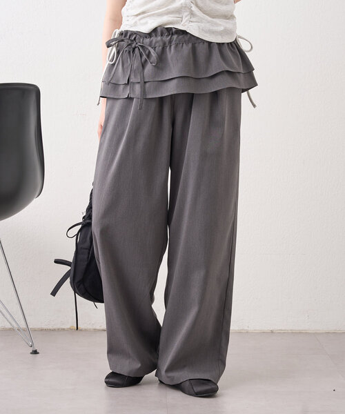 パンツ　その2 w closet パンツ 「2サイズ展開」フリルSETパンツ レディース