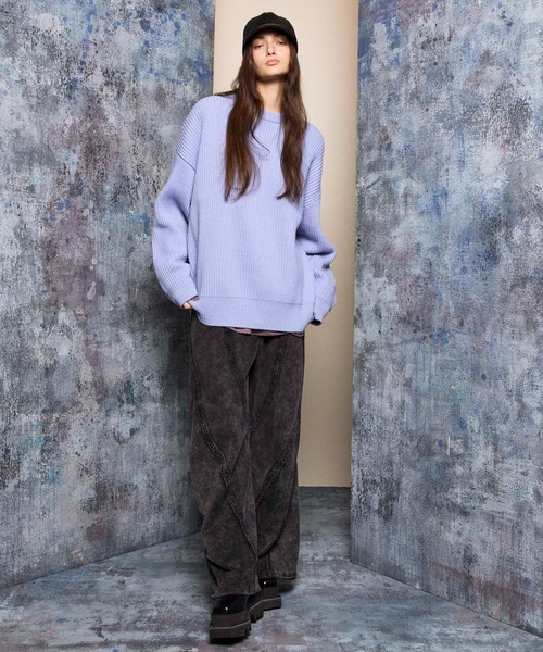 「MAISON SPECIAL」 長袖ニット 1 パープル メンズ_画像5