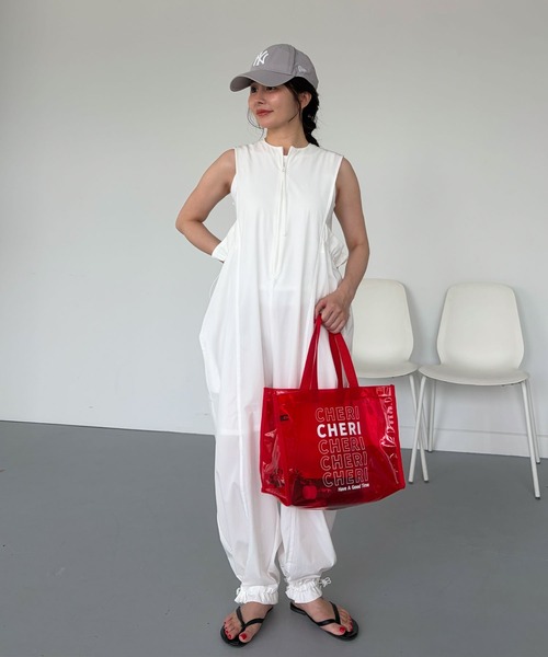 CHERI since1985 オールインワン ナイロンノースリーブジャンプスーツ