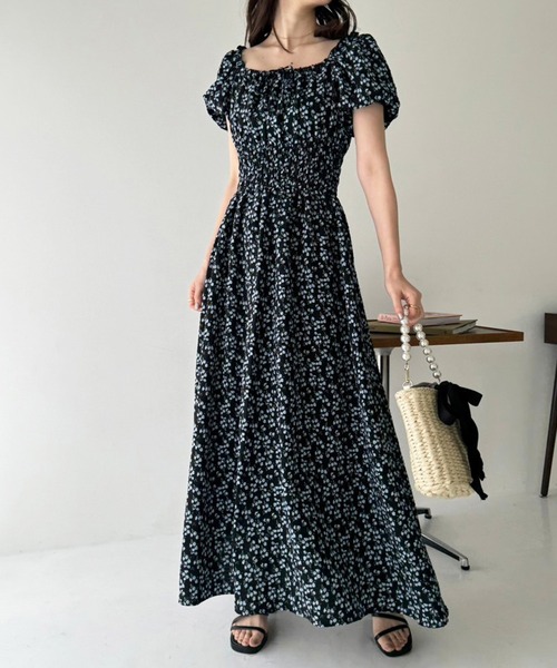 「one after another NICE CLAUP」 半袖ワンピース MEDIUM ブラック レディース_画像4