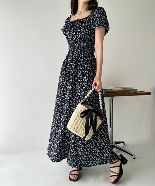 「one after another NICE CLAUP」 半袖ワンピース MEDIUM ブラック レディース_画像5