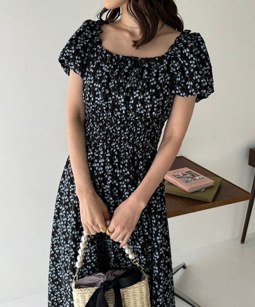 「one after another NICE CLAUP」 半袖ワンピース MEDIUM ブラック レディース_画像7