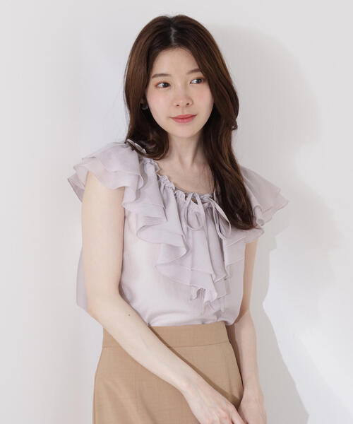 ブラウス シャツ フロントリボンシアーブラウス / 1215210707 レディース PROPORTION BODY DRESSING ブラウス シャツ フロントリボン
