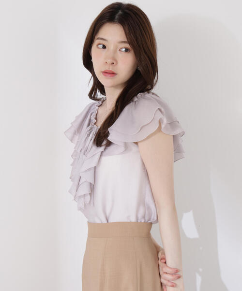 ブラウス シャツ フロントリボンシアーブラウス / 1215210707 レディース PROPORTION BODY DRESSING ブラウス シャツ フロントリボン