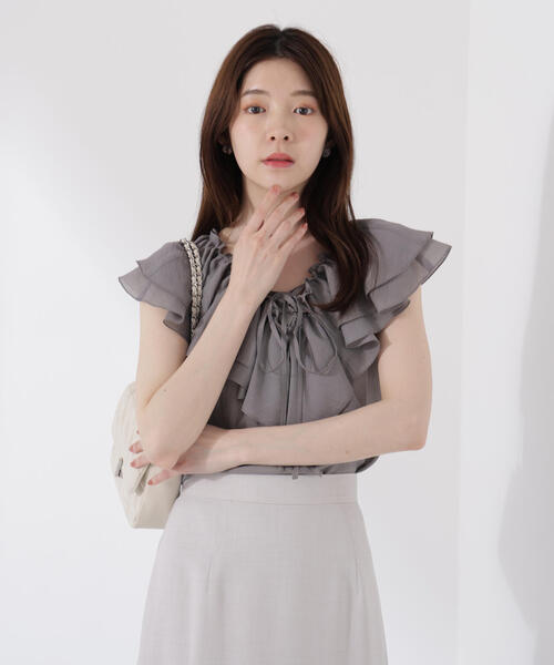 PROPORTION BODY DRESSING ブラウス シャツ フロントリボン